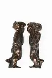 Caryatids for the Boy Stove two patinated bronze figures unsigned by Alfred Stevens, bronze, offered Oct 2020