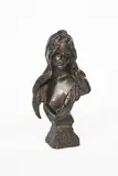 Nelly patinated bronze bust by Emmanuel Villanis, bronze, sold Oct 2020