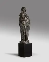 Charity patinated bronze on ebonised wood base unsigned by Alfred Gilbert Mvo, bronze, sold Oct 2020