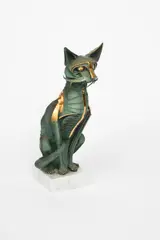 Seated cat porcelain by Walenty Pytel, sculpture, sold Oct 2020