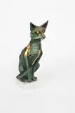 Seated cat porcelain by Walenty Pytel, sculpture, sold Oct 2020