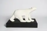 White Bear a modern resin sculpture on ebonised wooden base impressed by François Pompon, sculpture, sold Oct 2020