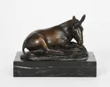 Donkey Resting patinated bronze by August Gaul, bronze, sold Oct 2020