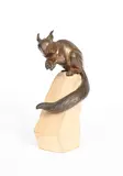 Squirrel patinated bronze on stone base incised Leo Amaury by Léo Amaury, Bronze, sold Oct 2020