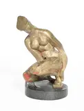 Crouching Woman by Léon Masson, Bronze Cire Perdue, sold Oct 2020
