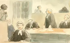 The court room by Edward Ardizzone, watercolour, sold Nov 2014