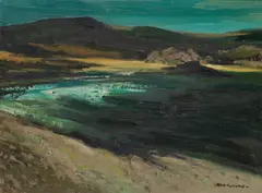'Dark Bay' by Donald McIntyre, oil on board, sold Nov 2014
