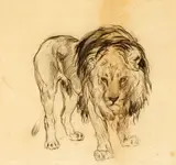 Study of a Lion; and Lioness reclining by Heywood Hardy, pencil, sold Nov 2014