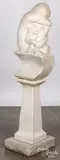 sculpture of a mother and child on a marble base by Daniel Dallacqua, marble, offered Oct 2022