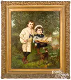 portrait of two boys in sailor's outfits by Charles Cole Markham, oil on canvas, sold Oct 2022