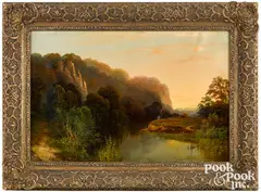 landscape by William Louis Sonntag, Sr., oil on canvas, sold Oct 2022