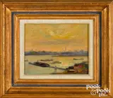titled Sunset from Fort Hill by Charles Gordon Harris, oil on canvas, sold Oct 2022