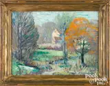 landscape by Alfred Mitchell, oil on board, sold Oct 2022