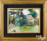 landscape with cottage by George Gardner Symons, oil on board, sold Oct 2022
