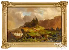 rocky landscape by Francis Devlan, oil on canvas, sold Oct 2022