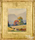 landscape by Henry Webster Rice, watercolor, sold Oct 2022