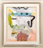 abstract by James Havard, oil on board, sold Oct 2022