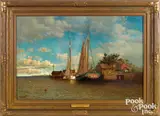An Old Connecticut Port by Francis A. Silva, oil on canvas, sold Oct 2022