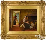 interior scene by George Smith, oil on board, sold Oct 2022
