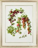 of gooseberries by Raymond C. Booth, oil and pencil on paper, sold Oct 2022