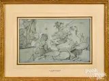 graphite by Charles-Joseph Natoire, mixed media, sold Oct 2022