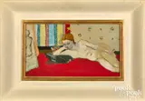 of a reclining nude woman by Maurice Brianchon, oil on board, sold Oct 2022