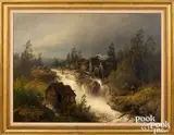 alpine landscape by Hermann Herzog, 1882, oil on canvas, sold Oct 2022