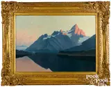mountainous landscape by Johannes Grimelund, oil on canvas, sold Oct 2022