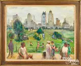 of Central Park by Bernard Gussow, oil on canvas, sold Oct 2022