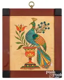 fraktur drawing of a peacock by David Y. Ellinger, watercolor, sold Oct 2022