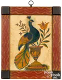 theorem of a peacock by David Y. Ellinger, oil on velvet, sold Oct 2022