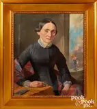 portraits of a husband and wife by John F. Francis, oil on canvas, offered Oct 2022