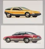 ORIGINAL AUTOMOTIVE CONCEPT DRAWINGS, LOT OF TWO by John Orfe, watercolor and gouache on paper, sold Mar 2024