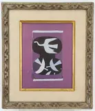 Trois Oiseaux Sur Fond Violet by Georges Braque, Lithograph, sold Feb 2023