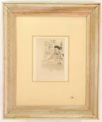 Theodore de Banville, turned to the left by Edouard Manet, Etching, sold Feb 2023