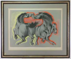 Horses by Hans Erni, Lithograph, sold Feb 2023