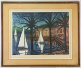 Port of Beaulieu by Bernard Buffet, Lithograph, sold Feb 2023