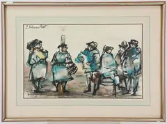 Untitled by Étienne Ret, Watercolor, sold Feb 2023