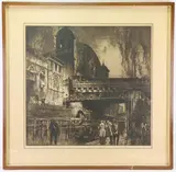 Cannon Street Station by Frank Brangwyn, Drypoint etching, sold Feb 2023
