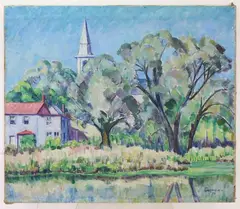 Untitled by Elizabeth Grandin, Oil on canvas, sold Feb 2023