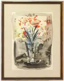 Bouqet .. un Mirror by Étienne Ret, Watercolor, sold Feb 2023