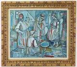Fish Market by Irving Amen, Oil on canvas, sold Feb 2023