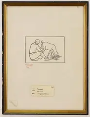 Harvest by Aristide Maillol, Woodblock, sold Feb 2023