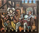 Merry Wives Of Windsor by Frederick Childs, Oil on canvas, sold Mar 2023