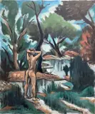September Afternoon by Frederick Childs, Oil on canvas, sold Mar 2023