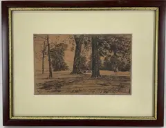 Greenwich Park by James Abbott McNeill Whistler, Etching, sold Mar 2023