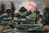 Nocturne Tiverton R.I by Frederick Childs, Oil on canvas, sold Mar 2023