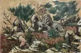 Chinese Rock Garden by Frederick Childs, Oil on canvas, sold Mar 2023
