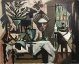 Butterfly Battling It's Shadow by Frederick Childs, Oil on canvas, sold Mar 2023