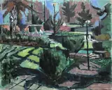 Dora's Garden by Frederick Childs, Oil on canvas, sold Mar 2023
